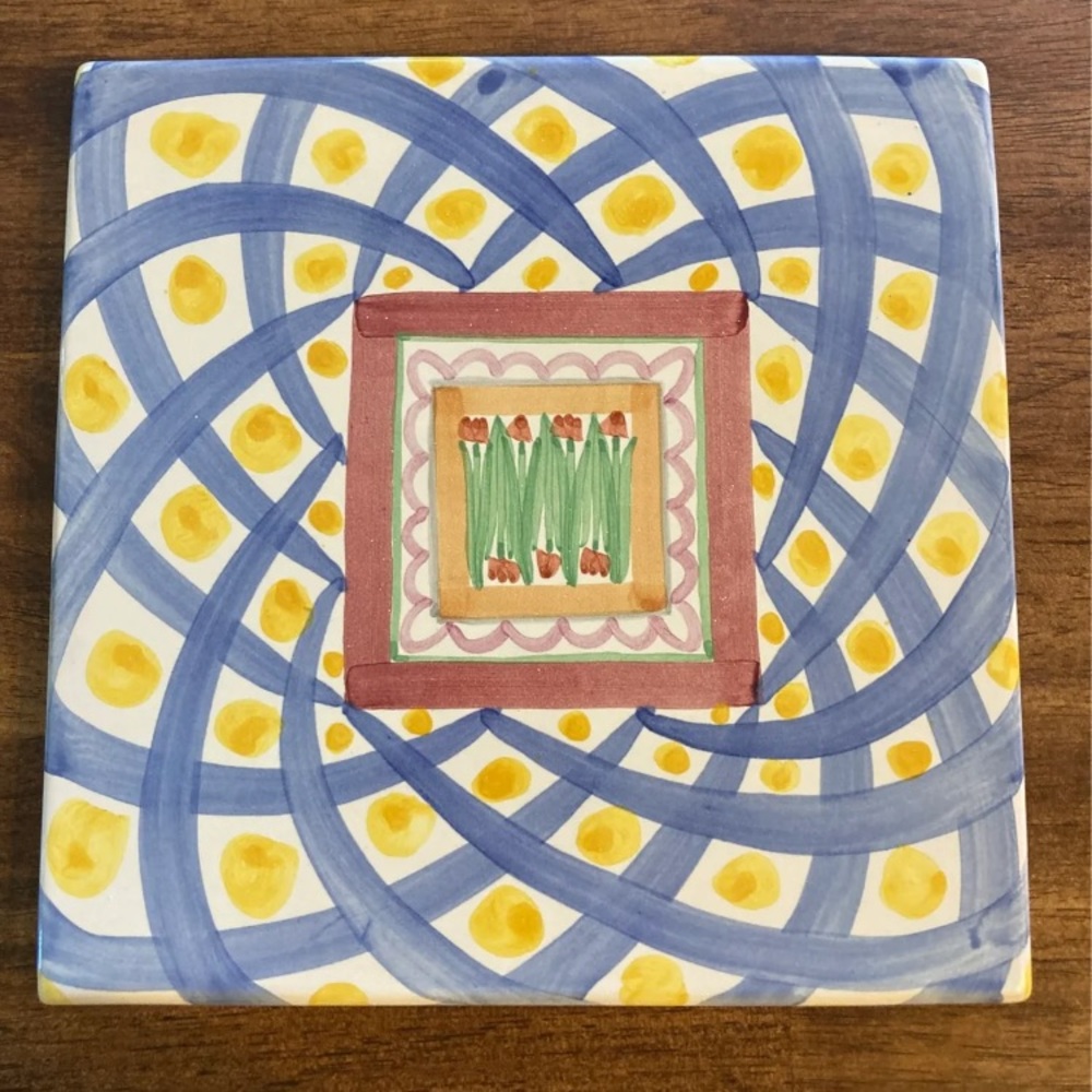 NWT Mackenzie Childs Aalsmeer 8” Porcelain Tile